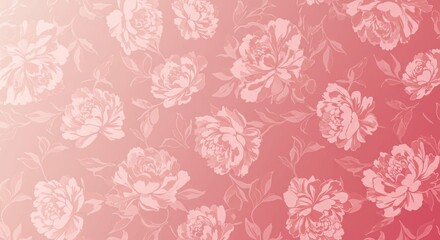 Obraz premium Elegant Pink Peony Floral Pattern Seamless Texture Romantic Blossom Design Wedding Background