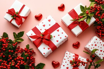 Gift boxes with decorations