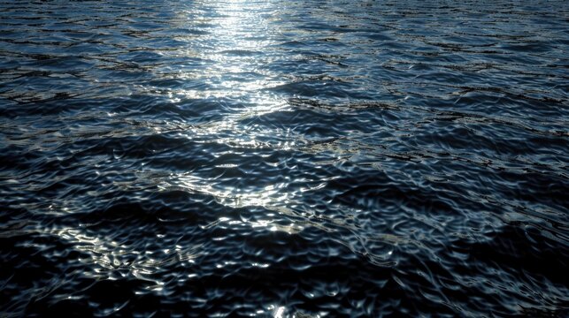 Deep water ripples with sunlight reflections
