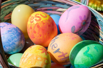 Easter eggs basket, Christian Jesus theme