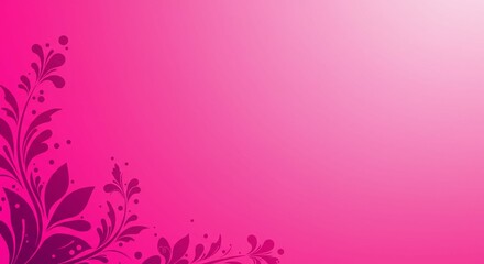 Elegant Pink Gradient Background with Corner Floral Design Perfect for Invitations or Websites