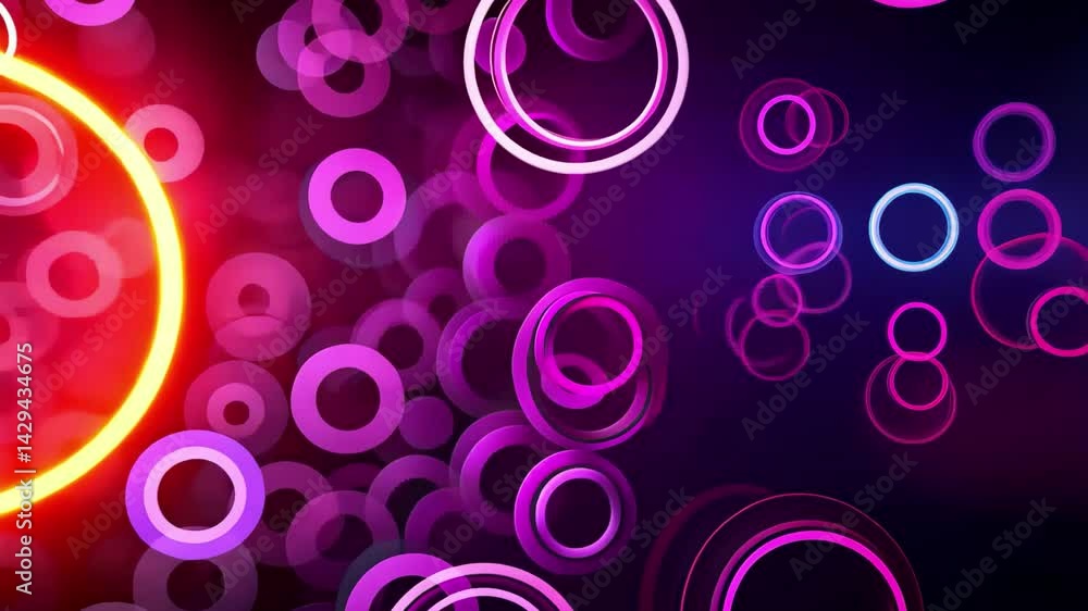 Poster colorful abstract animation with bright circles and vibrant hues in 4k resolution featuring energeti