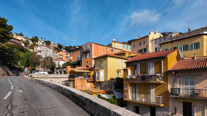 French Riviera. Turquoise sea, colorful houses, marina and seaside, Provence, Alps, Cote d'Azur France February 25, 2025