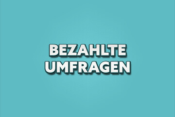 bezahlte Umfragen (paid surveys) - A turquoise banner illustration with white text.