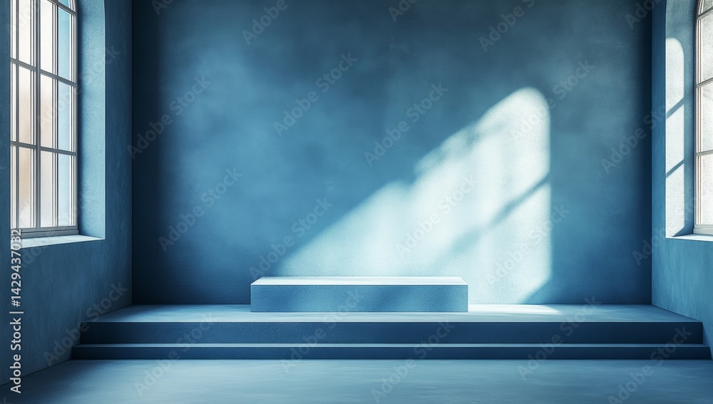 Poster empty room with a simple platform