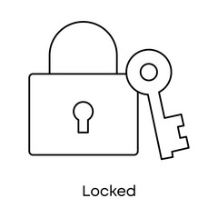 Locked – Padlock Representing Secure Access Control, icon with editable stroke