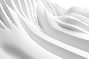 Obraz premium Abstract white waves create a smooth, flowing pattern. The light plays on the curves, giving a sense of depth and calm. Clean and modern design.
