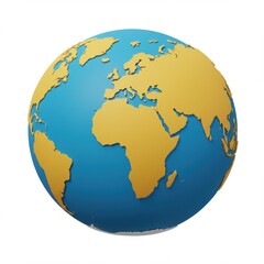 Naklejka premium Globe earth world map geography continents travel isolated on white background