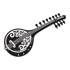 Echoes of Tradition: A Captivating Collection of Sarod Vector Silhouettes Showcasing the Distinctive Shape, Deep Resonance, and Cultural Richness of This Iconic Indian String Instrument.