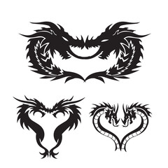 Fototapeta premium TRIBAL TATOO Dragon, Three black dragons are shown in different positions