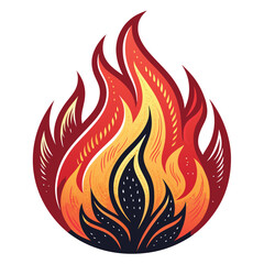 Design a vibrant red fire icon, incorporating a glowing ember texture for realism.  Include subtle volumetric lighting effects for depth.  The icon should be simple and easily scalable.