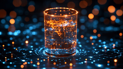 Glowing round illuminated lines with motion blur represent futuristic speed connectivity and infinite energy in a 360-degree panoramic view symbolizing seamless technology and limitless flow

