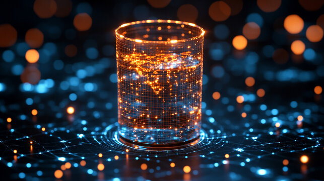 Glowing round illuminated lines with motion blur represent futuristic speed connectivity and infinite energy in a 360-degree panoramic view symbolizing seamless technology and limitless flow

