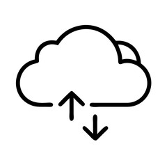 Cloud computing upload download icon vector illustration stock image for data transfer and storage