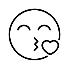 Kissing face with heart emoji vector illustration valentines day love and romance emoticon symbol