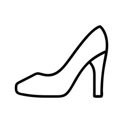 High heel shoe outline vector illustration for fashion footwear and elegant style design element