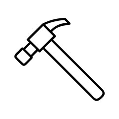 Outline hammer tool for construction repair and woodworking projects vector illustration