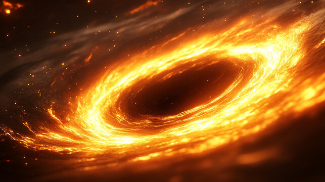 Glowing round illuminated lines with motion blur represent futuristic speed connectivity and infinite energy in a 360-degree panoramic view symbolizing seamless technology and limitless flow

