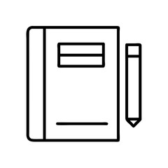 Notebook and pencil icon vector illustration for education writing and drawing design element art