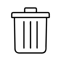 Simple line art trash can vector icon illustration for waste management and recycling symbol design
