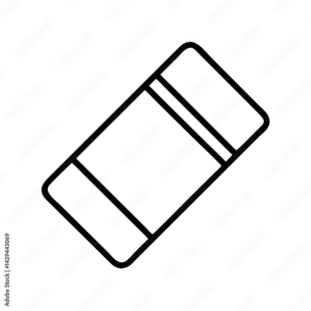 Aufkleber stock vector graphic of a simple school eraser for removing pencil marks and correcting mistakes