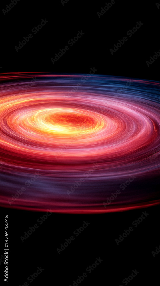 Poster glowing round illuminated lines with motion blur represent futuristic speed connectivity and infinit