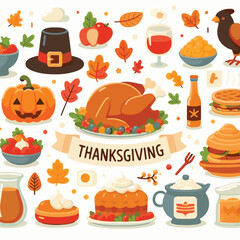 holiday, autumn, thanksgiving, fall, harvest, background, season, celebration, pumpkin, day, seasonal, november, design, leaves, orange, nature, leaf, turkey, concept, festive, happy, dinner, card, ba
