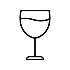 Wine glass vector icon illustration, alcohol beverage, drinkware, barware, wine tasting, party, line art