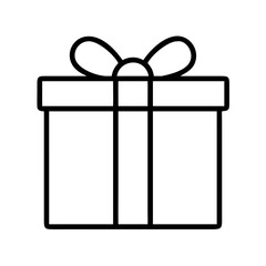 Gift box outline vector illustration for birthday presents and christmas gifts celebration design