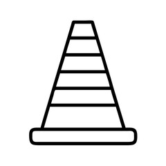 Traffic cone vector icon illustration for road safety construction site warning sign design element