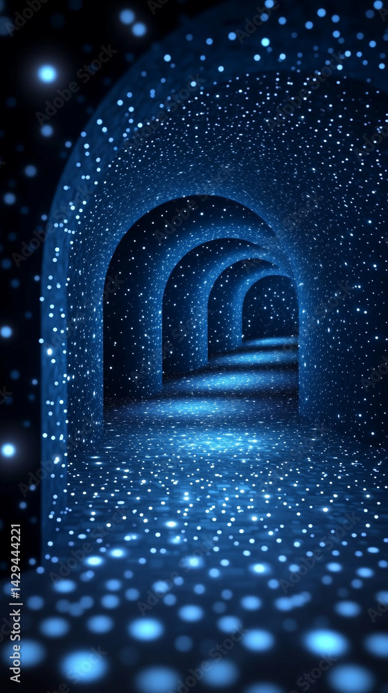 Poster glowing round illuminated lines with motion blur represent futuristic speed connectivity and infinit