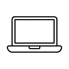 Laptop computer vector icon illustration for technology and business use simple outline design