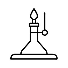 Bunsen burner lab equipment science experiment chemistry flame heat laboratory tool illustration vector