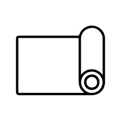 Yoga mat pilates fitness exercise gym workout floor mat rolled up unrolled vector icon symbol design