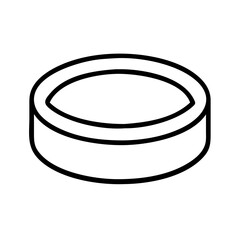 Outline drawing of a hockey puck for sports equipment and ice hockey game vector illustration
