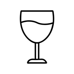Wine glass vector icon illustration, alcohol drink, wine tasting and bar concept line art design