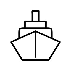 Outline ship icon vector drawing of maritime vessel for sea travel and ocean transport design