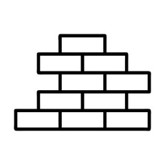 Brick wall illustration vector, construction and building material icon and symbol design element