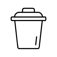 Download simple trash can icon vector illustration for waste management and recycling design needs