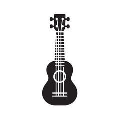 Obraz premium Island Strings: A Charming Collection of Ukulele Vector Silhouettes Showcasing the Lighthearted Spirit, Iconic Shape, and Joyful Sound of This Beloved Four-String Instrument.