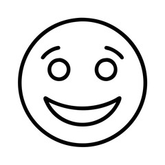 Smiling face outline vector illustration for happy emoji icon and cheerful expression design element