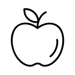 Apple fruit outline vector icon illustration for apple logo design and healthy food concept art