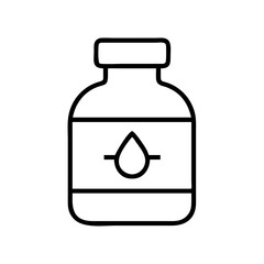 Bottle liquid container drop medicine medical healthcare pharmacy product line art icon vector