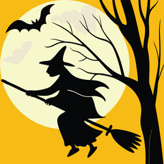 Simple Halloween Moon Illustration Vector Design