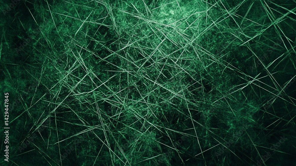 Aufkleber green abstract background with geometric scratches and textured lines evokes energy motion and moder