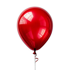 Ein roter Luftballon mit spiegelnden Fenstern auf der Oberfläche mit einem transparenten Hintergrund (3D)