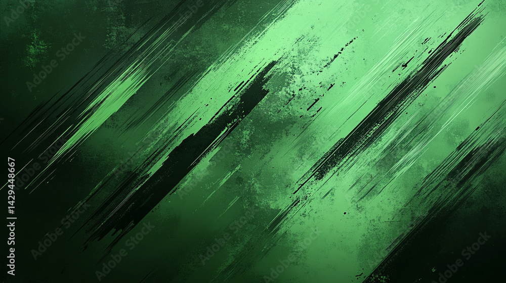 Aufkleber green abstract background with geometric scratches and textured lines evokes energy motion and moder