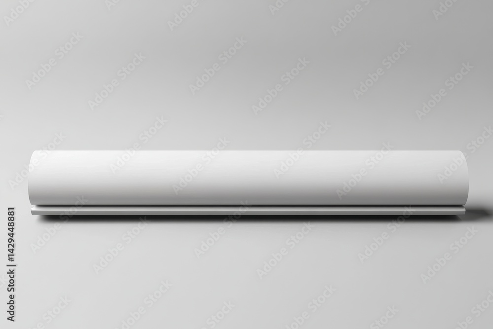 Poster minimalist white cylinder with a flat base. clean, modern aesthetic, ideal for showcasing simplicity