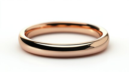 Chic k rose gold band with smooth polished finish, isolated on white background