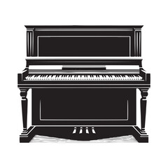 Timeless Tones: A Stylish Collection of Upright Piano Vector Silhouettes Highlighting the Compact Elegance, Classic Design, and Warm Sound of This Beloved Keyboard Instrument.